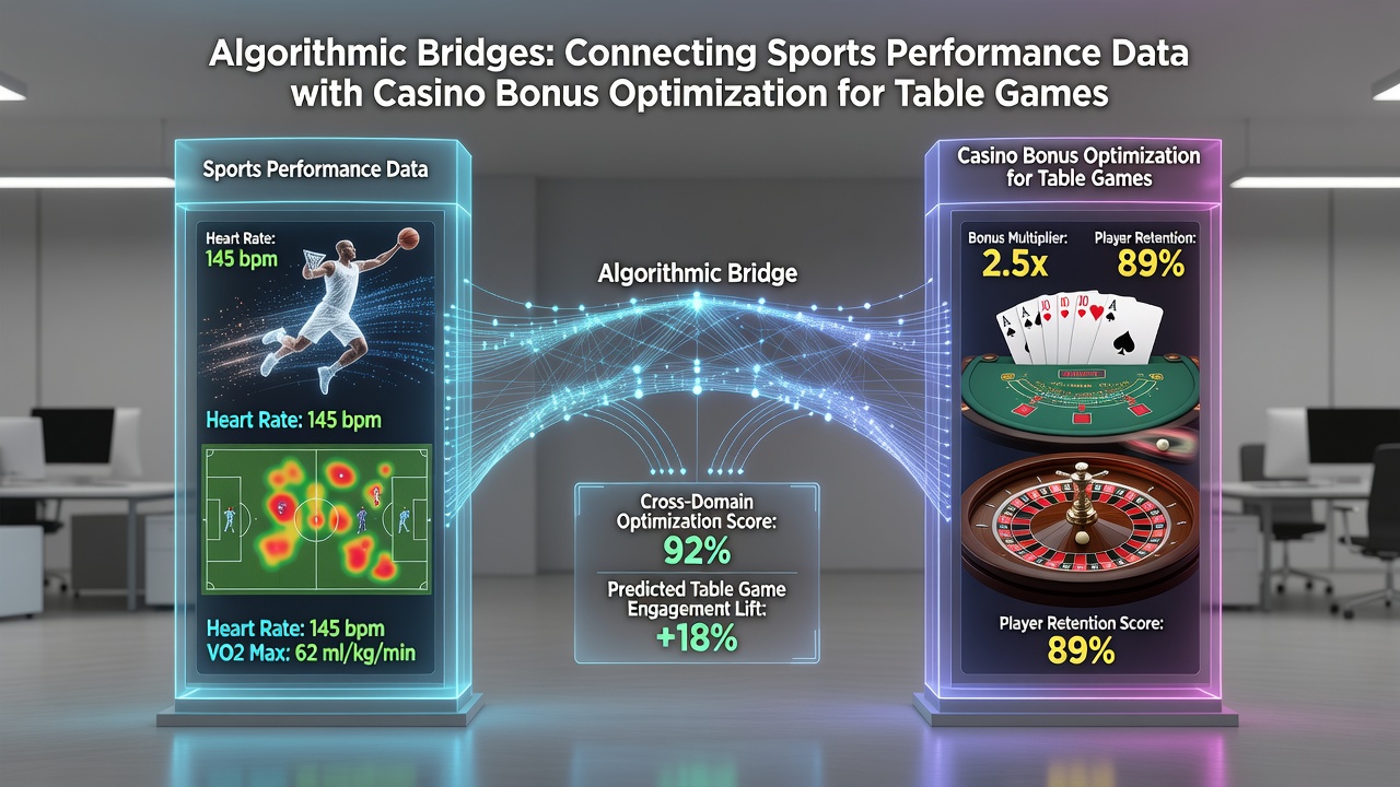 Infographic showing data flow from sports performance APIs to mobile casino bonus engines for jackpots and table games