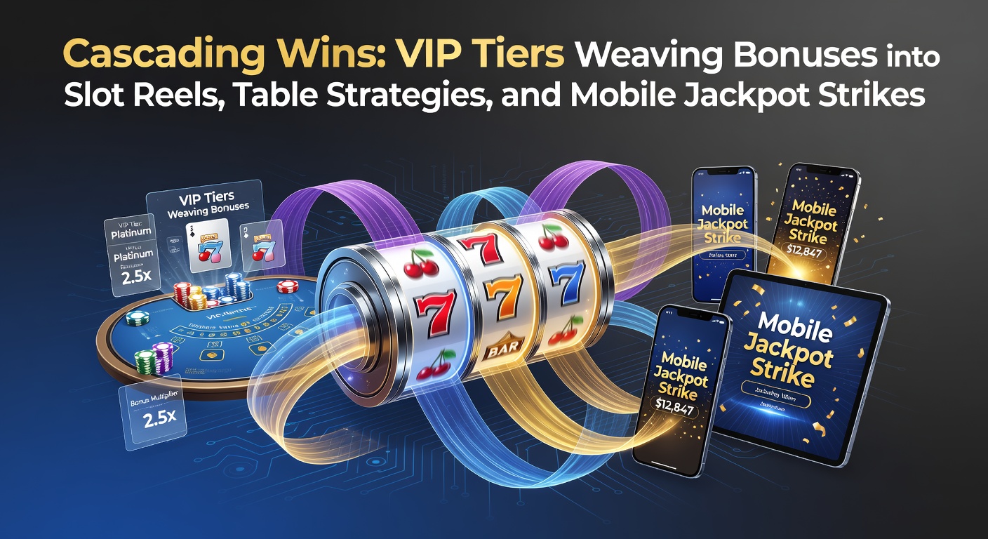 Vibrant slot reels cascading with winning symbols and VIP bonus overlays illuminating jackpot paths