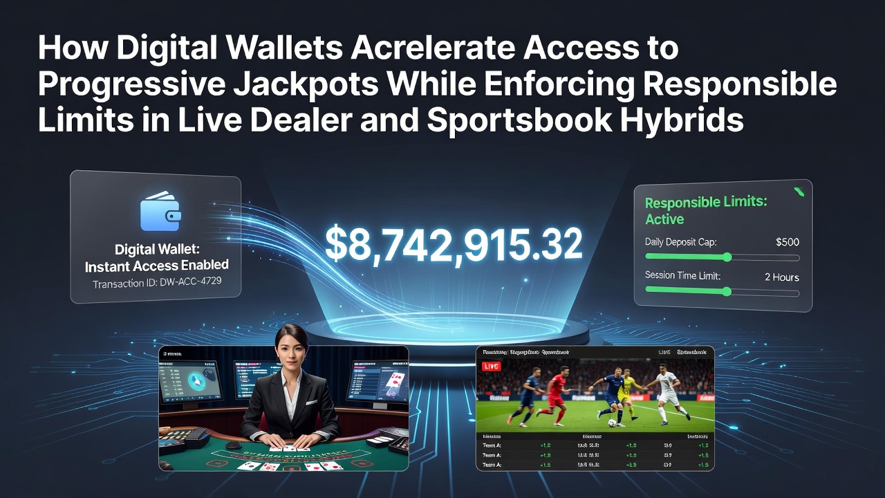 Digital wallet dashboard displaying instant jackpot contributions alongside spending limit settings in a hybrid gaming app