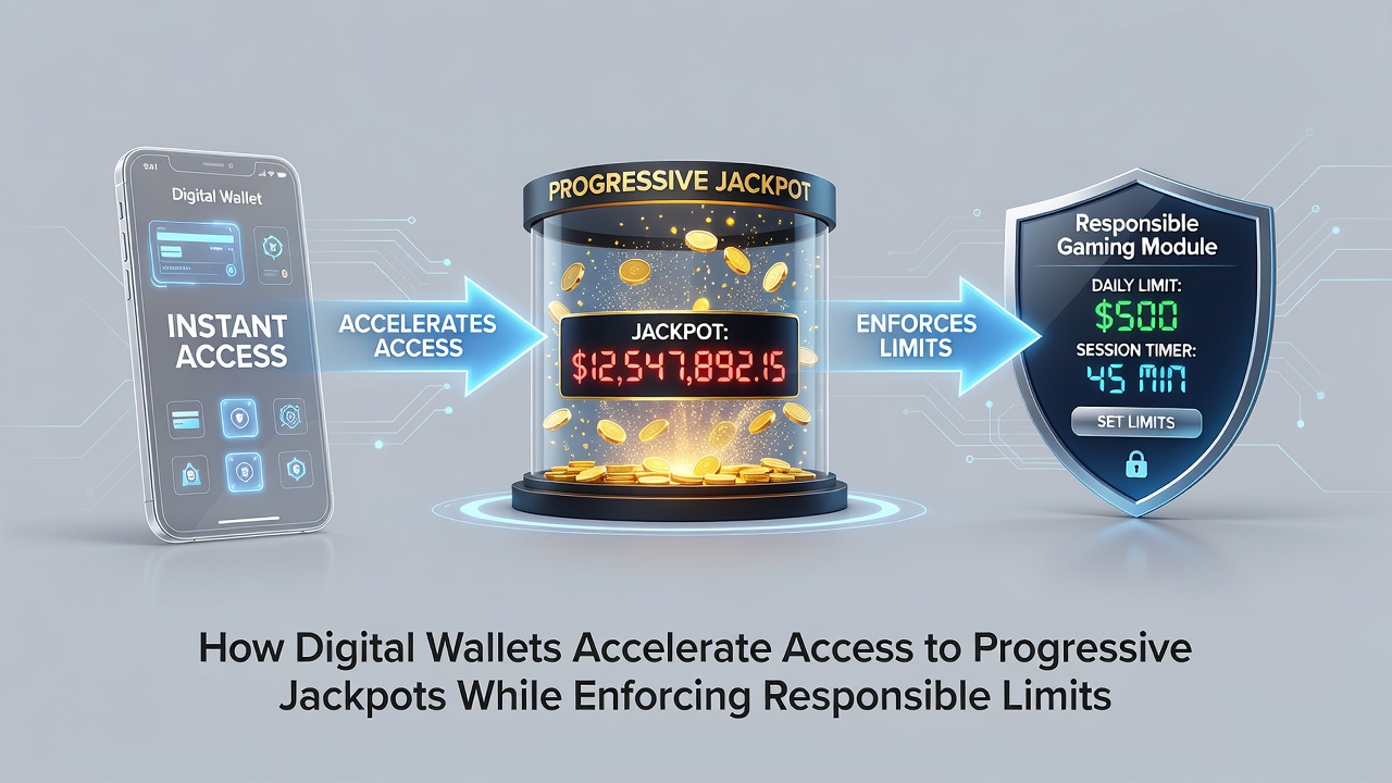 Player viewing progressive jackpot meter on a mobile device with active wallet spending limit indicator