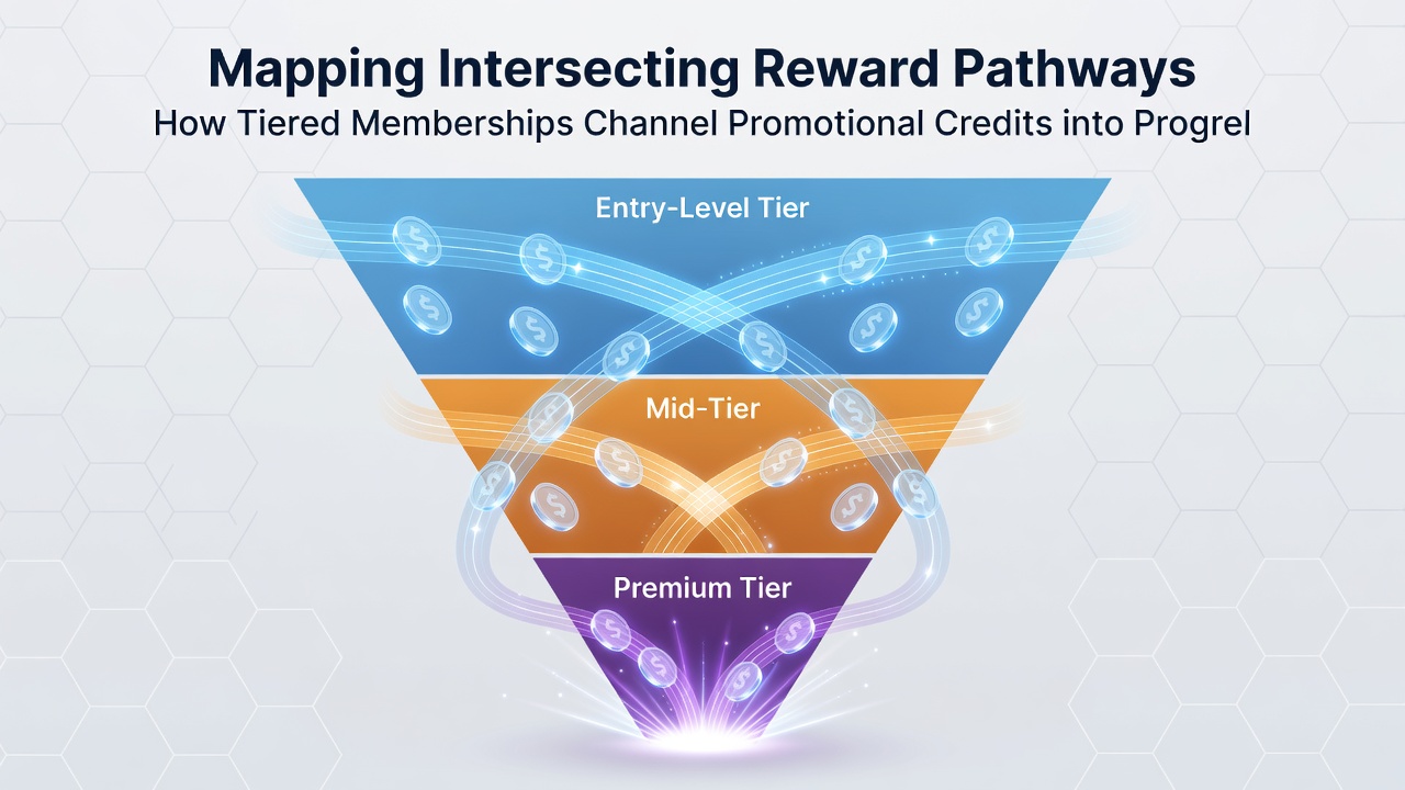 Flowchart illustrating how promotional credits move from sports betting into live dealer rewards via tiered membership levels