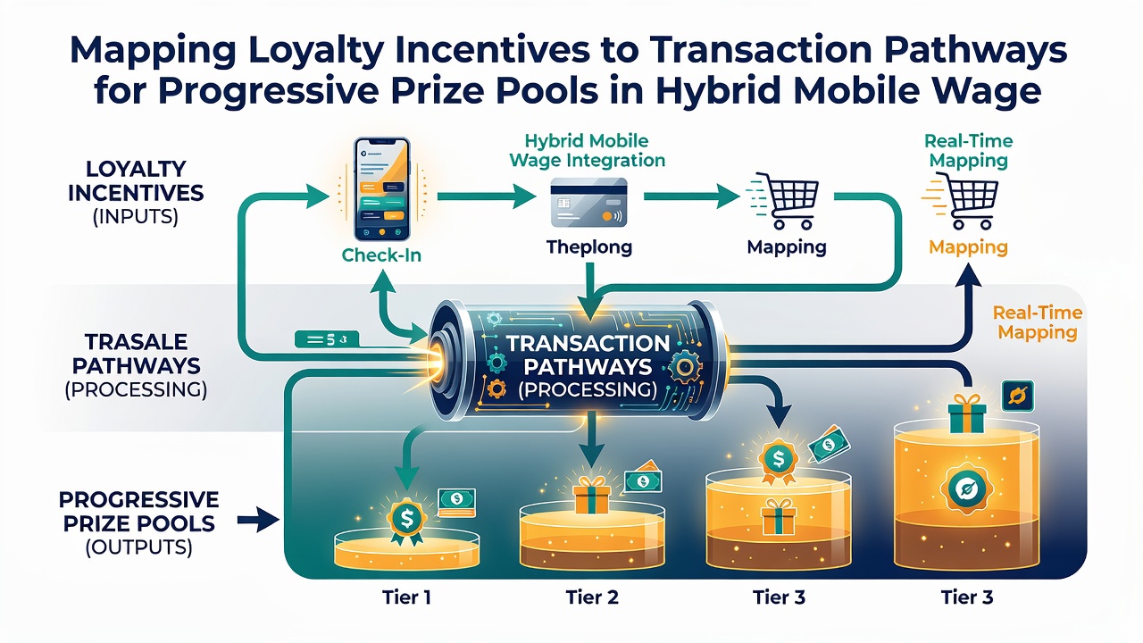 Mobile screen capture illustrating real-time transaction pathway updates feeding loyalty points into a progressive jackpot meter
