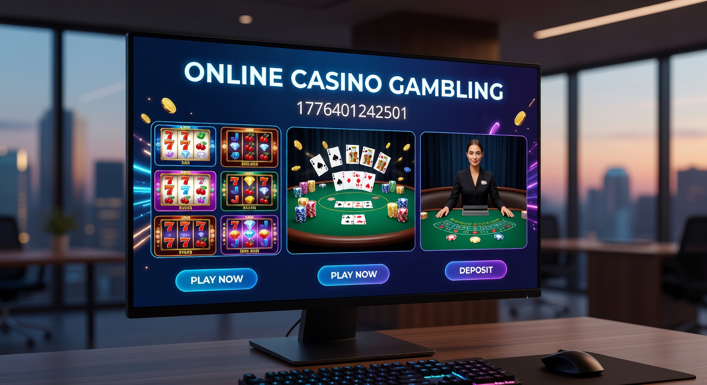 Vibrant digital casino interface showing slots, roulette wheels, and live dealer streams on a mobile screen, capturing the immersive world of online gambling