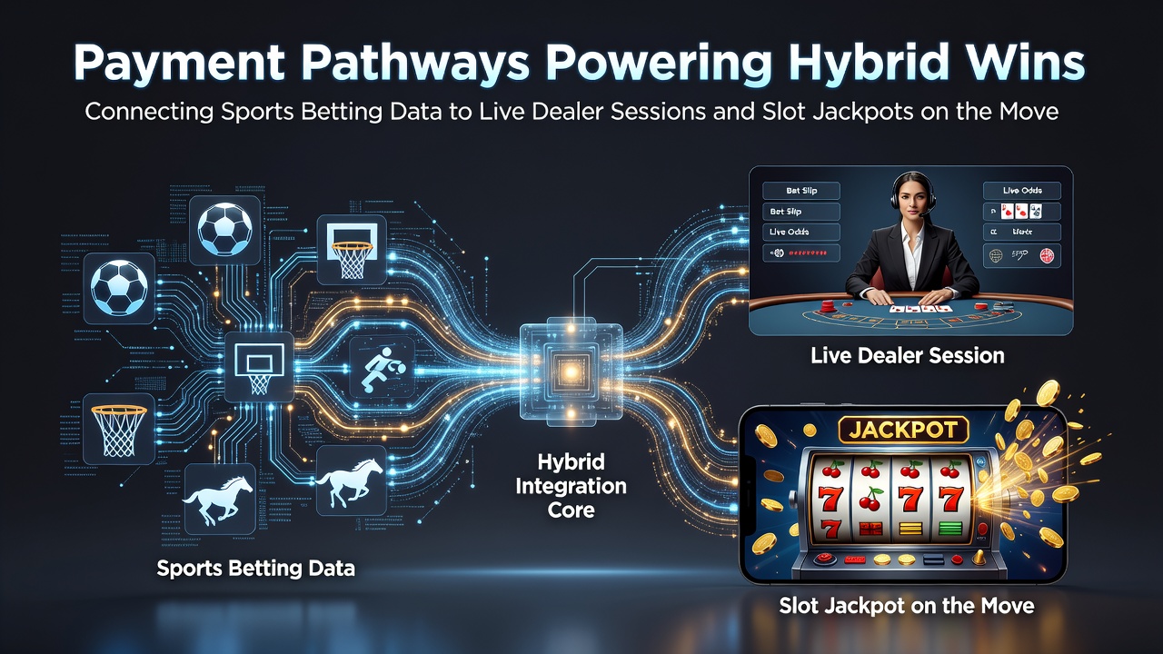Mobile payment interfaces connecting sports betting data streams with live dealer tables and slot machines