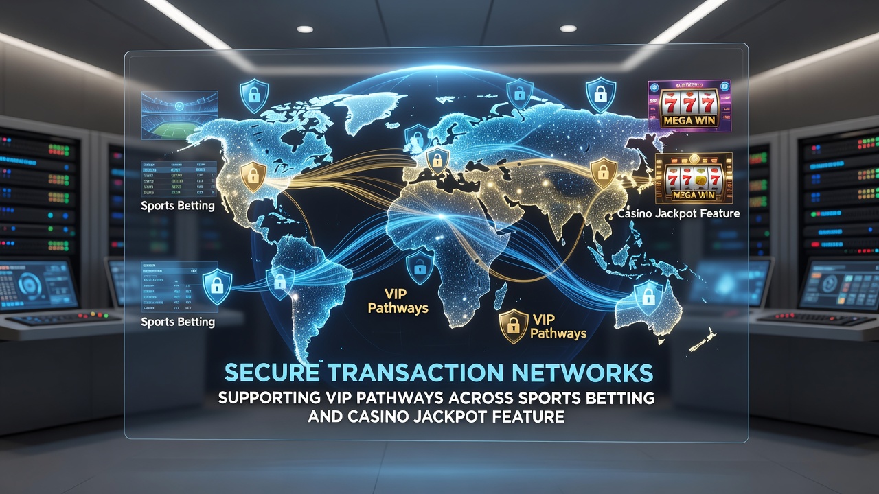 VIP pathway flowchart illustrating secure transfers between sports betting and jackpot features