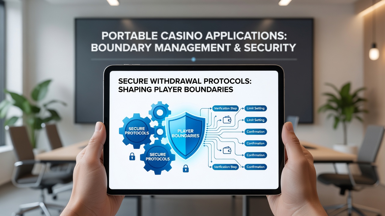 Mobile casino dashboard displaying withdrawal limits and security status