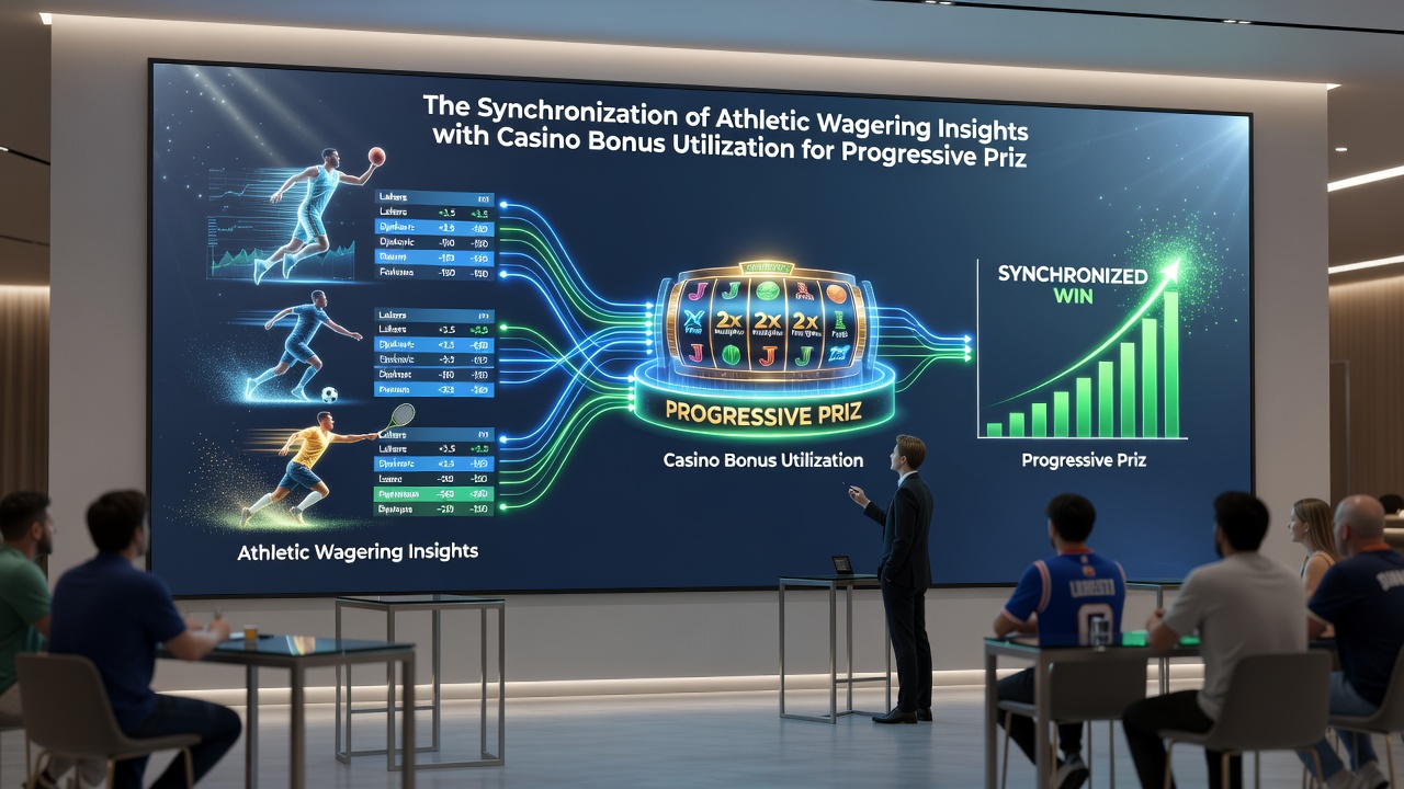 Mobile screen displaying synchronized sports analytics dashboard and progressive jackpot meter