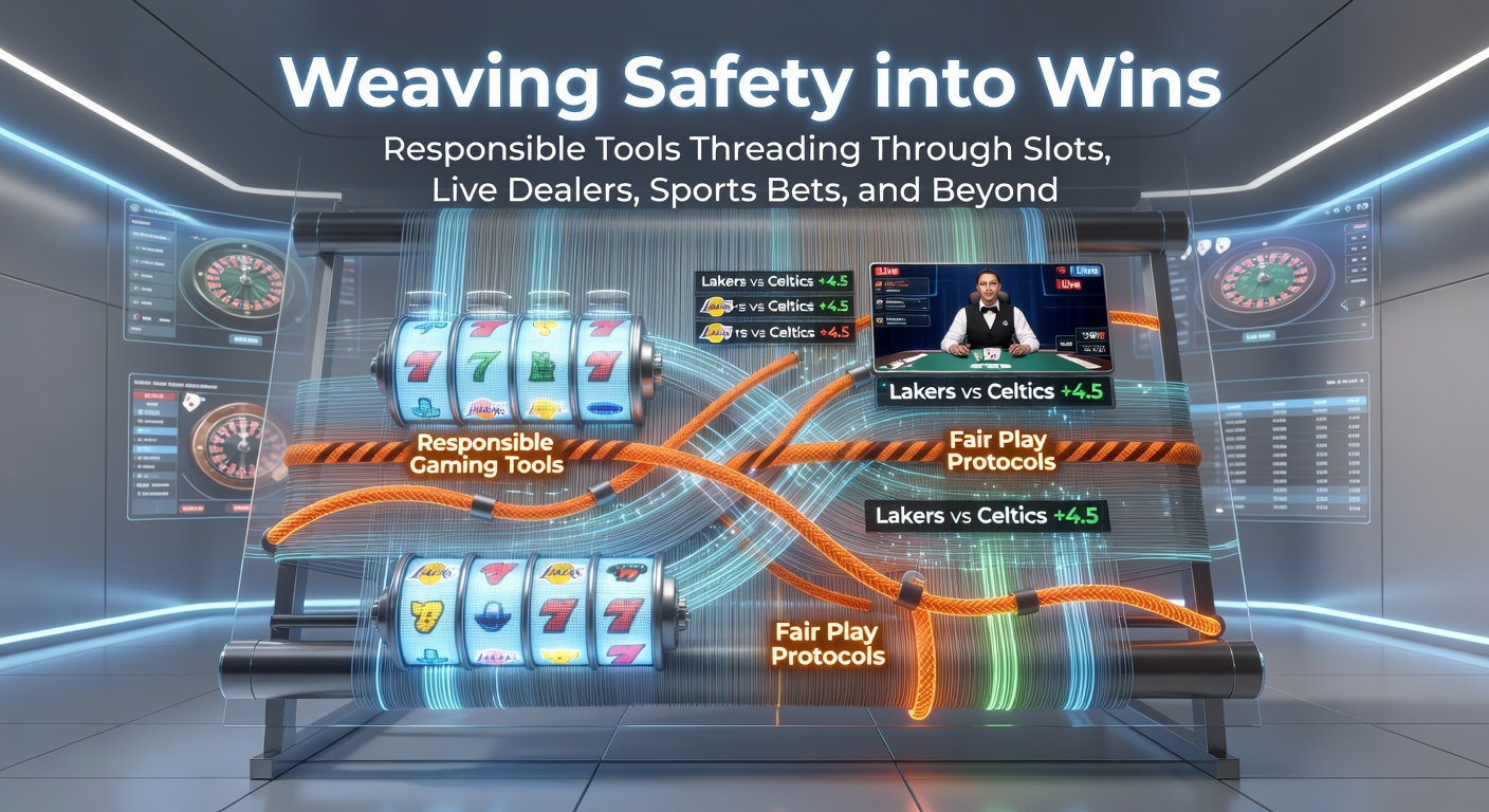 Digital interface showing responsible gaming tools like deposit limits and self-exclusion options integrated into an online casino dashboard